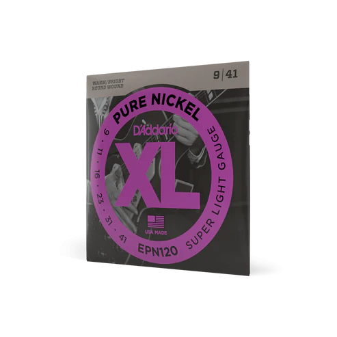 Daddario XL Pure Nickel Electric Guitar Strings EPN120 - Super Light, 9-41 