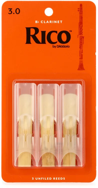 Daddario RCA0330 Rico Bb Clarinet Reed - 3.0 (3-pack) 