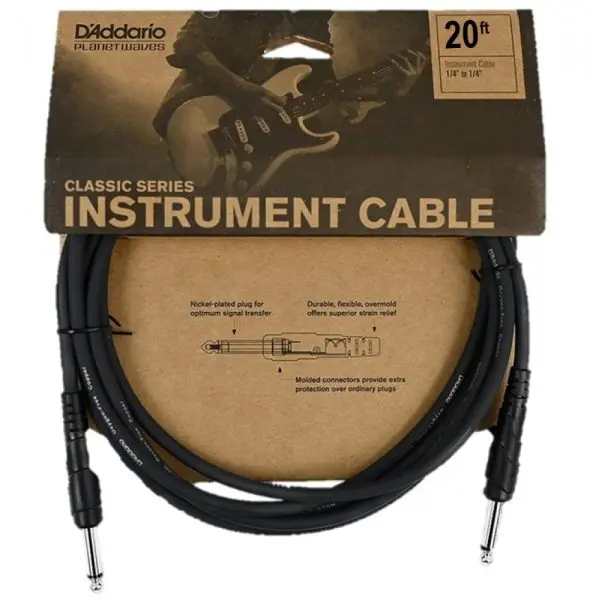 DADDARIO CLASSIC SERIES INSTRUMENTAL CABLE 1/4 PW-CGT-20