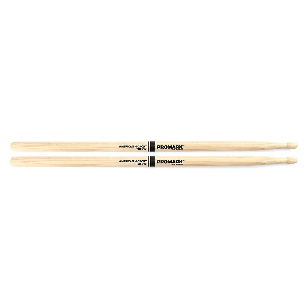 [DADDARIO37112] ProMark American Hickory TX5BW 5B Single Pair Wood Tip Drum Sticks