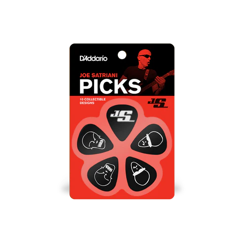 Daddario 1CBK4-10JS Joe Satriani Celluloid Guitar Picks - Black/Medium