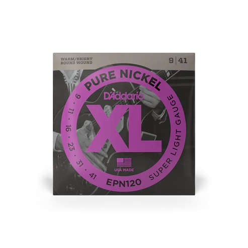 Daddario XL Pure Nickel Electric Guitar Strings EPN120 - Super Light, 9-41 