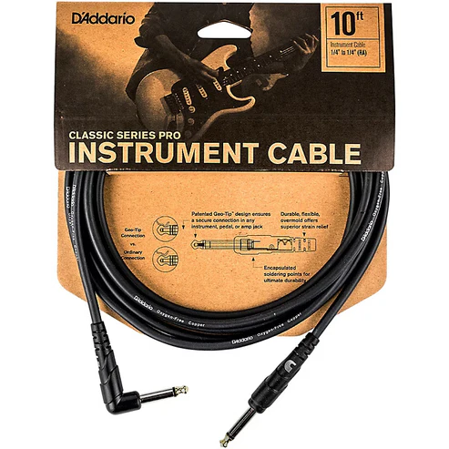 Daddario PW-CGTPRO-10 Classic Pro Straight to Straight Instrument Cable - 10 foot 