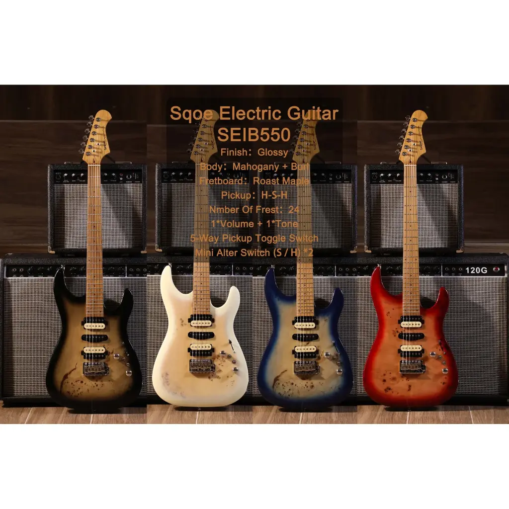 SQOE SEIB 550 Electric Guitar (Black)