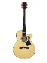 Cate 701 Semi-Acoustic Guitar with Tuner (Natural) (Combo-Bag, string, belt, capo, 1-Pick)