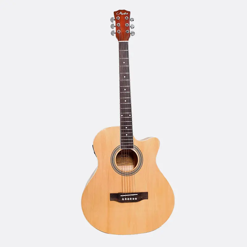 Mantra Semi Acoustic Guitar Karma EQ - Natural (Combo-Bag, string, belt, capo, 1-Pick)