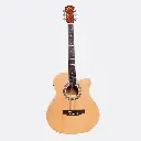 Mantra Semi Acoustic Guitar Karma EQ - Natural (Combo-Bag, string, belt, capo, 1-Pick)