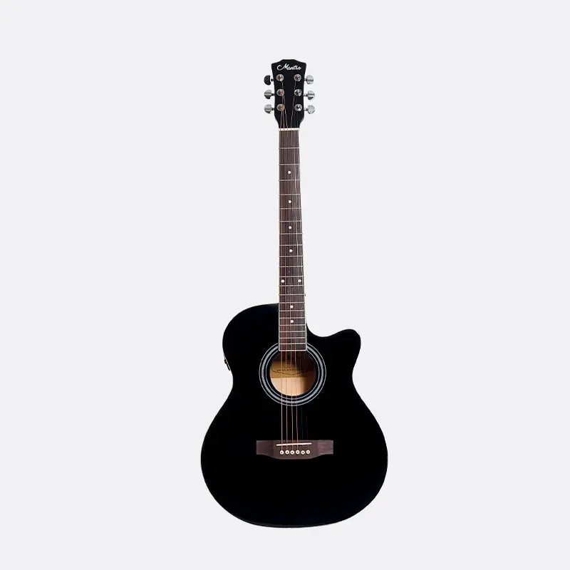 Mantra Semi Acoustic Guitar Karma EQ - Black (Combo-Bag, string, belt, capo, 1-Pick)