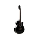 Caravan Music HS 4020 with EQ-Black (Combo-Bag, string, belt, capo, Pick)