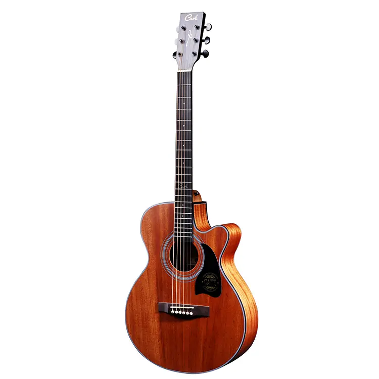 Cate 705 Semi-Acoustic Guitar with Tuner (Brown)  (Combo-Bag, string, belt, capo, 1-Pick)