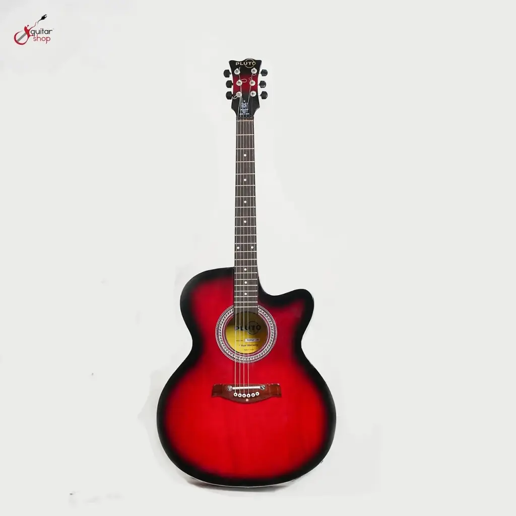 PLUTO 150 NORMAL ACOUSTIC GUITAR - (RED) (combo-bag, pick, capo, string) New