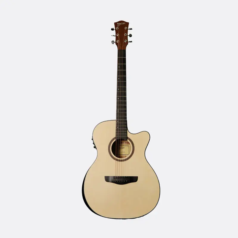 Deviser LS-560-40 Semi-Acoustic Guitar with Tuner (Natural) (Combo-Bag, Belt, Capo, String 1-pick)