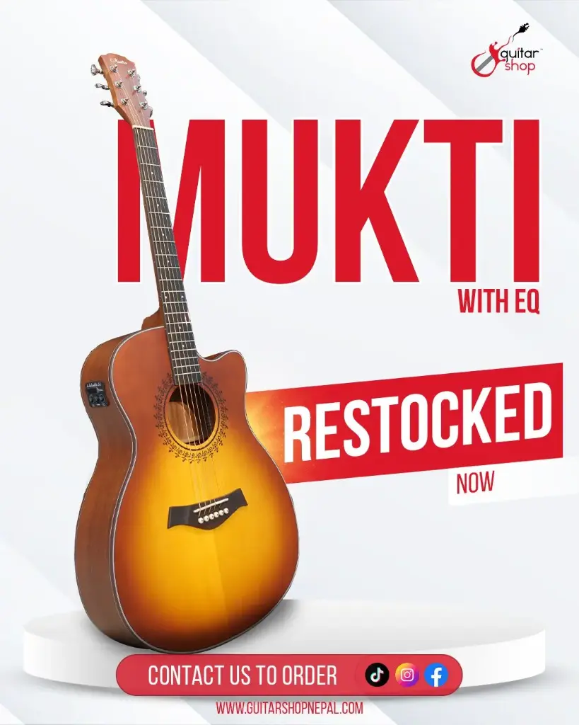 Mantra Semi Acoustic Guitar - Mukti (Sunburst) (Combo-Bag, Belt, capo, string, pick)