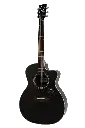 Saga SF700GCEBK Electro Acoustic Guitar  Grand Concert Cutaway With Fishman Pickup (Combo-Belt, capo, winder, cloth, battery)