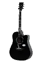Saga SF-600C-BK Dreadnought Cutaway Acoustic Guitar (Black) (Combo-Belt, capo, winder, cloth)