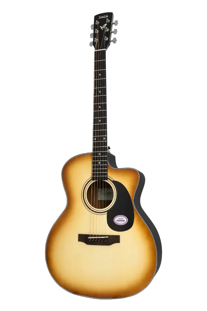Saga SF-600GC-W Grand Concert Cutaway Wood Acoustic Guitar (Combo-Belt, capo, winder, cloth)