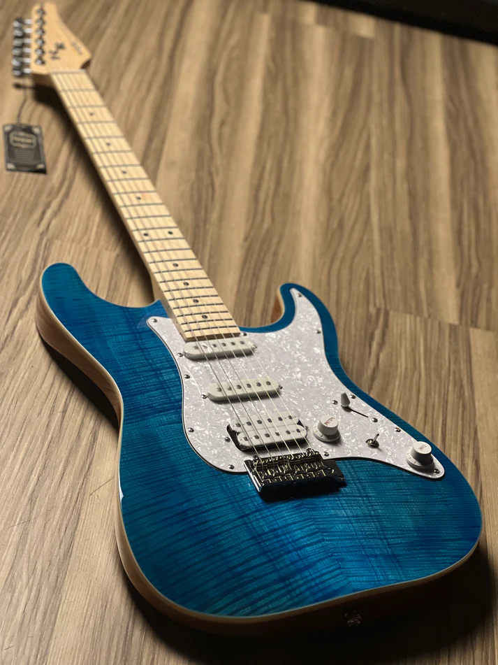 SQOE SEIB 680 Electric Guitar (Blue) GEN II (Combo-Bag, String, Belt, Capo, Pick, Wire, Whammy Bar, Polishing Cloth)