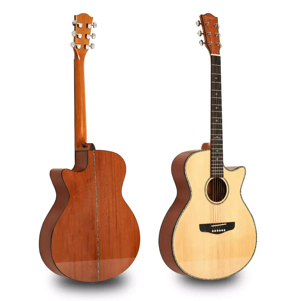 Deviser Semi-Acoustic Guitar with Tuner L-T3-40 (Natural) (Combo-Bag, belt, capo, string, pick) New