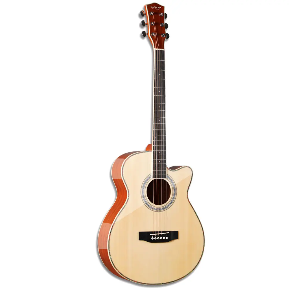 SQOE EA 30 Semi Acoustic Guitar (NATURAL) with Bag (SC)
